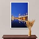 ArtzFolio Vienna &amp; The Danube River | Canvas Painting for Bedroom &amp; Living Room | White Frame | 24 x 36 inch (61 x 91 cms)
