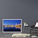 ArtzFolio Vienna &amp; The Danube River | Canvas Painting for Bedroom &amp; Living Room | White Frame | 18 x 12 inch (46 x 30 cms)