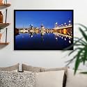 ArtzFolio Vienna &amp; The Danube River | Canvas Painting for Bedroom &amp; Living Room | Black Frame | 36 x 24 inch (91 x 61 cms)