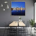 ArtzFolio Vienna &amp; The Danube River | Canvas Painting for Bedroom &amp; Living Room | Antique Golden Frame | 12 x 12 inch (30 x 30 cms)