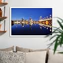 ArtzFolio Vienna &amp; The Danube River | Canvas Painting for Bedroom &amp; Living Room | White Frame | 30 x 20 inch (76 x 51 cms)