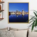 ArtzFolio Vienna &amp; The Danube River | Canvas Painting for Bedroom &amp; Living Room | Golden Frame | 16 x 16 inch (41 x 41 cms)