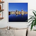 ArtzFolio Vienna &amp; The Danube River | Canvas Painting for Bedroom &amp; Living Room | White Frame | 16 x 16 inch (41 x 41 cms)