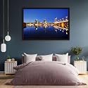 ArtzFolio Vienna &amp; The Danube River | Canvas Painting for Bedroom &amp; Living Room | Dark Brown Frame | 36 x 24 inch (91 x 61 cms)