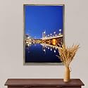 ArtzFolio Vienna &amp; The Danube River | Canvas Painting for Bedroom &amp; Living Room | Antique Golden Frame | 24 x 36 inch (61 x 91 cms)