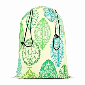artzfolio vintage ornate leaves  reusable sack bag  bag for gym storage vegetable amp travel