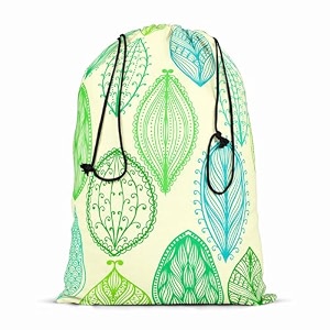 artzfolio vintage ornate leaves  reusable sack bag  bag for gym storage vegetable amp travel