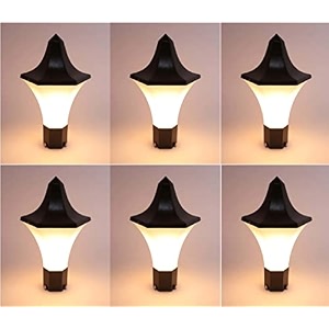 arus antique design water proof cone shaped black outdoor gate lamp for home black-white pack of 6 lamp