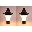 Arus Antique Design Water Proof Cone Shaped Black Outdoor Gate Lamp for Home (Black-White, Pack of 2 Lamp)