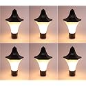 Arus Antique Design Water Proof Cone Shaped Black Outdoor Gate Lamp for Home (Black-White, Pack of 6 Lamp)