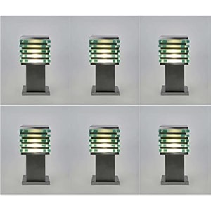 arus antique design water proof cube shaped outdoor gate lamp for home silver pack of 6 lamp