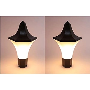 arus antique design waterproof cone shaped black outdoor gate lamp for home black-white pack of 2 lamp