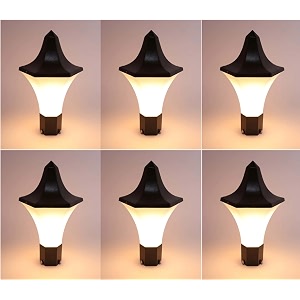 arus antique design waterproof cone shaped black outdoor gate lamp for home black-white pack of 6 lamp