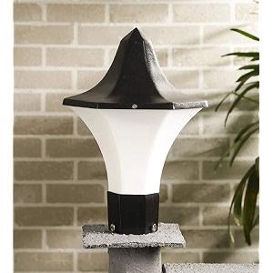 arus antique design waterproof cone shaped black outdoor gate lamp for home black-white pack of 1 lamp