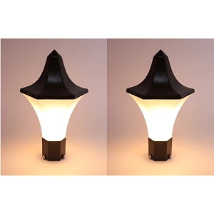 arus antique design waterproof cone shaped black outdoor gate lamp for home black-white pack of 2 lamp
