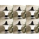 Arus Antique Design Waterproof Cone Shaped Black Outdoor Gate Light for Home (Black-White, Pack of 6 Light)