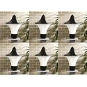 Arus Antique Design Waterproof Cone Shaped Black Outdoor Gate Lamp for Home (Black-White, Pack of 6 Lamp)