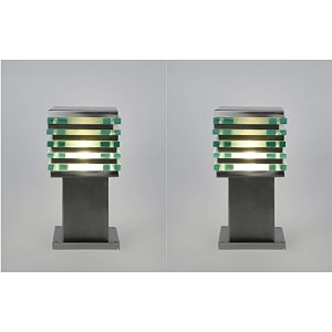 arus antique design waterproof cube shaped outdoor gate lamp for home silver pack of 2 lamp