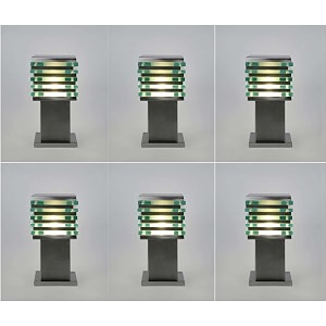 arus antique design waterproof cube shaped outdoor gate lamp for home silver pack of 6 lamp