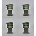 Arus Antique Design Waterproof Cube Shaped Outdoor Gate Light for Home (Silver, Pack of 4 Light)