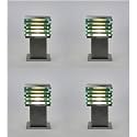 Arus Antique Design Waterproof Cube Shaped Outdoor Gate Lamp for Home (Silver, Pack of 4 Lamp)