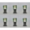 Arus Antique Design Waterproof Cube Shaped Outdoor Gate Lamp for Home (Silver, Pack of 6 Lamp)