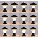 Arus Antique Modern Design Water Proof Cone Shaped Outdoor Pillar Gate Light for Home and Apartments (Black-White, Pack of 12 Lamp)