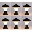 Arus Antique Modern Design Water Proof Cone Shaped Outdoor Pillar Gate Light for Home and Apartments (Black-White, Pack of 6 Lamp)