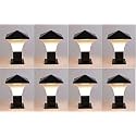 Arus Antique Modern Design Water Proof Cone Shaped Outdoor Pillar Gate Light for Home and Apartments (Black-White, Pack of 8 Lamp)