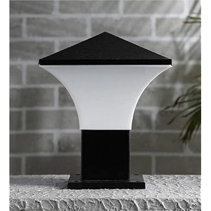 arus antique modern design waterproof cone shaped outdoor pillar gate light for home and apartments black-white pack of 1 lamp