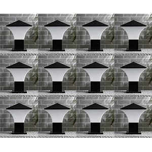 arus antique modern design waterproof cone shaped outdoor pillar gate light for home and apartments black-white pack of 12 light