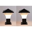 Arus Antique Modern Design Waterproof Cone Shaped Outdoor Pillar Gate Light for Home and Apartments (Black-White, Pack of 2 Lamp)