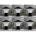 Arus Antique Modern Design Waterproof Cone Shaped Outdoor Pillar Gate Light for Home and Apartments (Black-White, Pack of 6 Lamp)