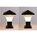 Arus Antique Modern Design Waterproof Cone Shaped Outdoor Pillar Gate Light for Home and Apartments (Black-White, Pack of 2 Lamp)