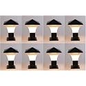 Arus Antique Modern Design Waterproof Cone Shaped Outdoor Pillar Gate Light for Home and Apartments (Black-White, Pack of 8 Lamp)