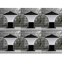 Arus Antique Modern Design Waterproof Cone Shaped Outdoor Pillar Gate Light for Home and Apartments (Black-White, Pack of 6 Light)
