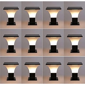 arus exterior design water proof cone shaped outdoor pillar gate light for home and apartments black-white pack of 12 lamp