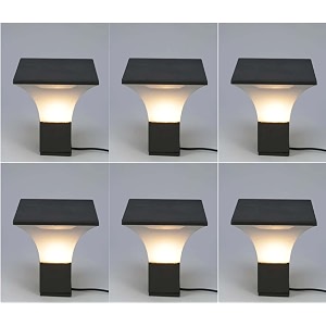 arus exterior design water proof cone shaped outdoor pillar gate light for home and apartments grey-white pack of 6 lamp