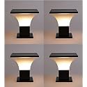 Arus Exterior Design Water Proof Cone Shaped Outdoor Pillar Gate Light for Home and Apartments (Black-White, Pack of 4 Lamp)