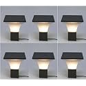 Arus Exterior Design Water Proof Cone Shaped Outdoor Pillar Gate Light for Home and Apartments (Grey-White, Pack of 6 Lamp)