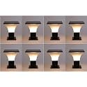 Arus Exterior Design Water Proof Cone Shaped Outdoor Pillar Gate Light for Home and Apartments (Black-White, Pack of 8 Lamp)