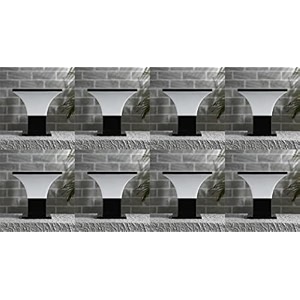 arus exterior design waterproof cone shaped outdoor pillar gate light for home and apartments black-white pack of 8 lamp
