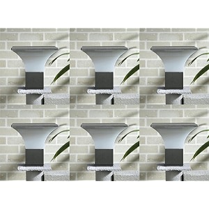 arus exterior design waterproof cone shaped outdoor pillar gate light for home and apartments grey-white pack of 6 light