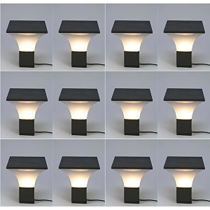 arus exterior design waterproof cone shaped outdoor pillar gate light for home and apartments grey-white pack of 12 lamp