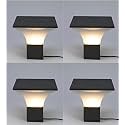 Arus Exterior Design Waterproof Cone Shaped Outdoor Pillar Gate Light for Home and Apartments (Grey-White, Pack of 4 Light)