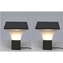 Arus Exterior Design Waterproof Cone Shaped Outdoor Pillar Gate Light for Home and Apartments (Grey-White, Pack of 2 Lamp)