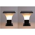 Arus Exterior Design Waterproof Cone Shaped Outdoor Pillar Gate Light for Home and Apartments (Black-White, Pack of 2 Lamp)