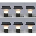 Arus Exterior Design Waterproof Cone Shaped Outdoor Pillar Gate Light for Home and Apartments (Grey-White, Pack of 6 Lamp)