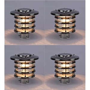 arus metal antique design water proof ring shaped silver outdoor gate light for home silver-transparent pack of 4 lamp