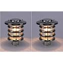 Arus Metal Antique Design Water Proof Ring Shaped Silver Outdoor Gate Light for Home (Silver-Transparent, Pack of 2 Lamp)